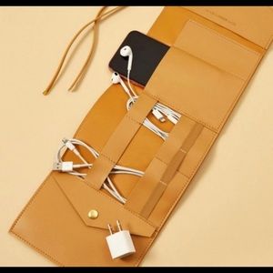 Katherine Tech Organizer Roll in a warm honey color made by Glass Ladder Co. NIB